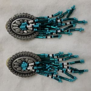 BEADED AND STERLING SILVER EARRINGS